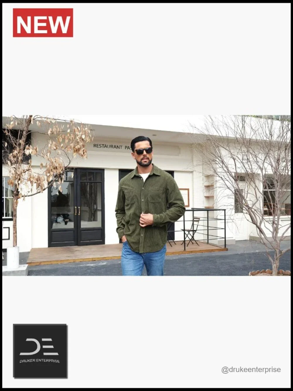 Men's Corduroy Shirt Jacket Casual Button Down Overshirt with Pockets
